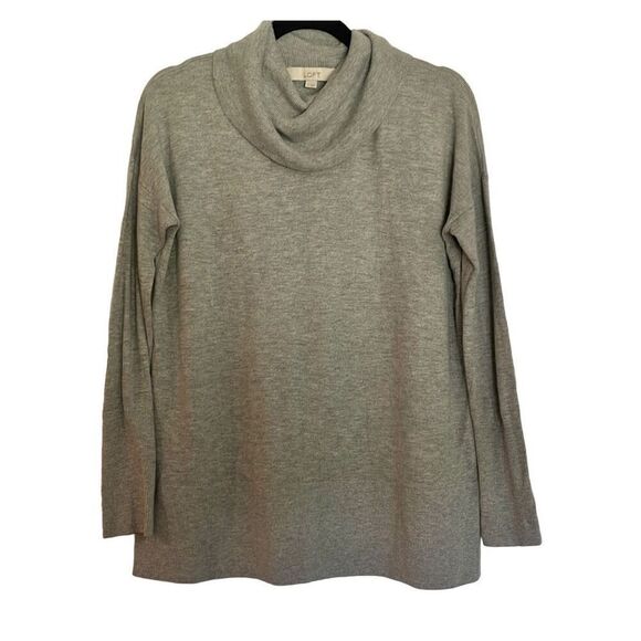 Loft grey cowl neck tunic sweater size small - Picture 1 of 10